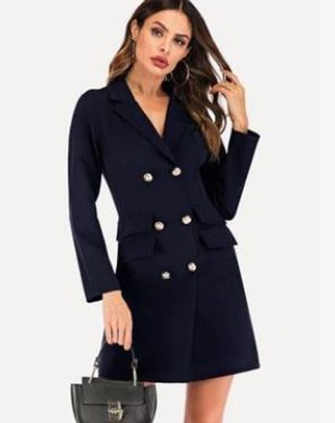 elegant work dress spring autumn v-neck double breasted blazer dresses white black women office lady, Black;gray
elegant work dress spring autumn v-neck double breasted blazer dresses white black women office lady, Black;gray