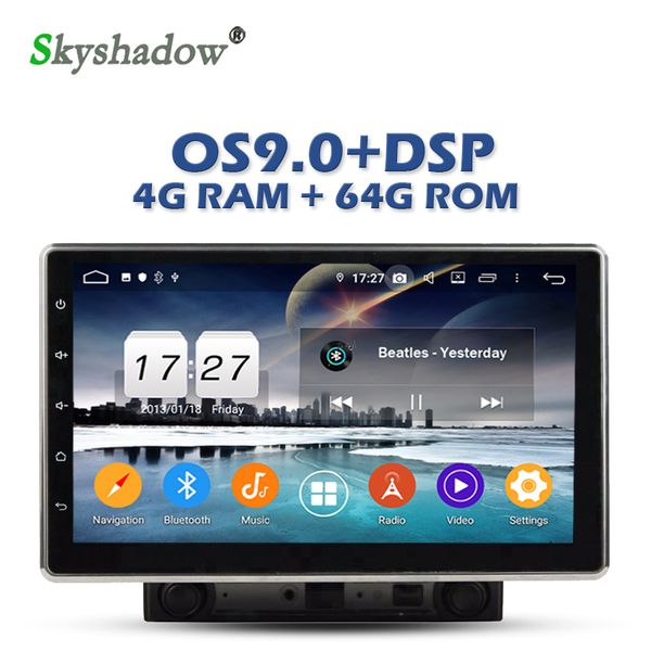 

dsp ips 10.1" android 9.0 4gb +64gb + 8 core car dvd player gps glonass map rds radio wifi bluetooth 4.2 2 din for universal