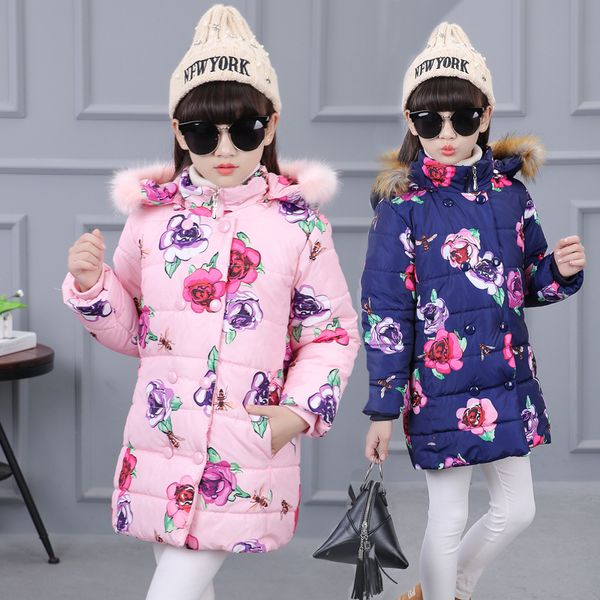 children down cotton jackets girl winter fur collar hooded warm jacket girls fashion flowers thickening cotton outerwear & coats, Blue;gray
children down cotton jackets girl winter fur collar hooded warm jacket girls fashion flowers thickening cotton outerwear & coats, Blue;gray