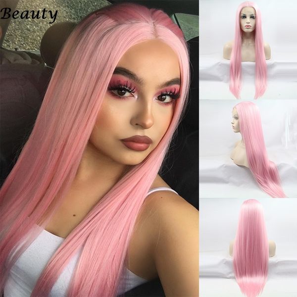 silky straight pink synthetic lace front wigs for women long straight pink wig, Black;brown
silky straight pink synthetic lace front wigs for women long straight pink wig, Black;brown