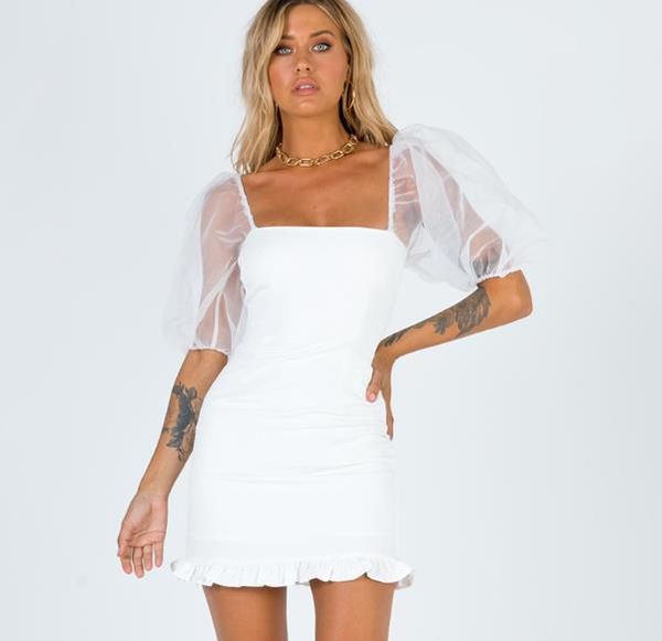 summer womens ruffle dresses puff gauze sleeve square neck party dresses palace style solid fashion womens dresse, White;black
summer womens ruffle dresses puff gauze sleeve square neck party dresses palace style solid fashion womens dresse, White;black
