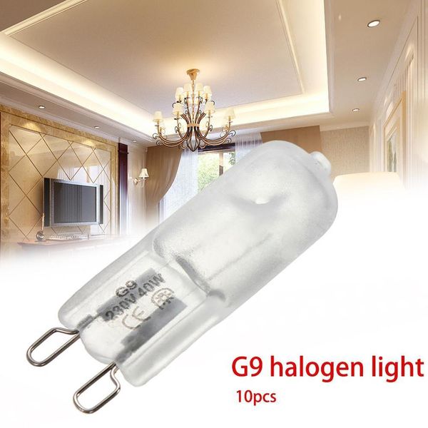 10 pieces warm white matte g9 2800k-3000k halogen lamp 40w life about 50.000 hours 
10 pieces warm white matte g9 2800k-3000k halogen lamp 40w life about 50.000 hours