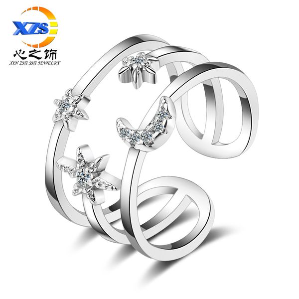double-layer star moon ring womens japanese and korean-style trendsetter diamond ring design niche cold-style multi-turn jewelry, Silver
double-layer star moon ring womens japanese and korean-style trendsetter diamond ring design niche cold-style multi-turn jewelry, Silver