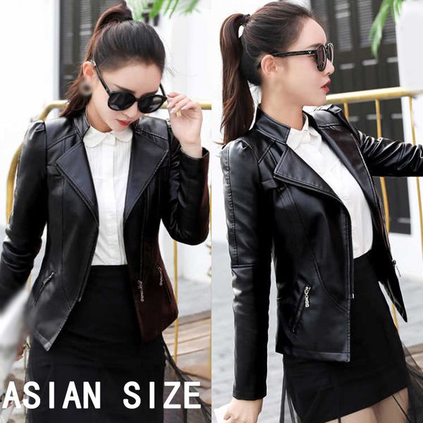 women jacket black cool party summer ladies faux leather lapel collar casual fashion slim coats l~3xl
women jacket black cool party summer ladies faux leather lapel collar casual fashion slim coats l~3xl
