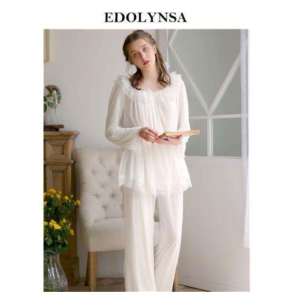 pajama sets 2019 lace cotton long sleeve sleepwear women character home wear vintage indoor clothing pyjamas for women h813, Blue;gray
pajama sets 2019 lace cotton long sleeve sleepwear women character home wear vintage indoor clothing pyjamas for women h813, Blue;gray