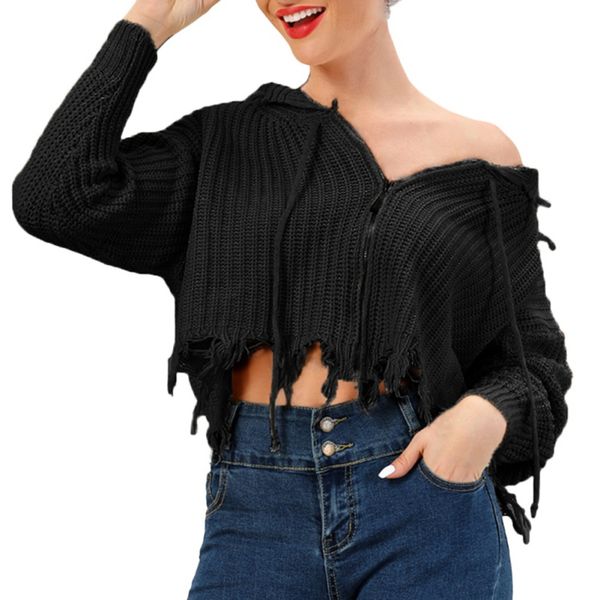 casual new solid color hooded cardigans autumn knitted sweater clothing female fashion tassel cropped jumpers, White
casual new solid color hooded cardigans autumn knitted sweater clothing female fashion tassel cropped jumpers, White