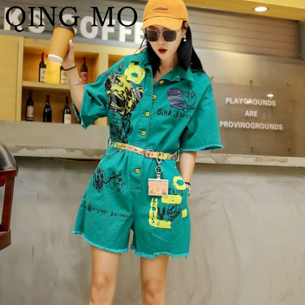 qing mo women red cartoon printing playsuits women green belt playsuits turn-up collar short sleeve zqy117, Black;white
qing mo women red cartoon printing playsuits women green belt playsuits turn-up collar short sleeve zqy117, Black;white