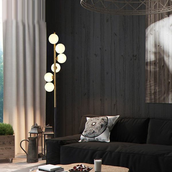 Nordic Post-modern Minimalist Magic Bean Floor Lamp Fashion Bedroom Living Room L Home Glass Ball Marble Floor Light L123