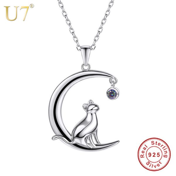 u7 authentic 100% 925 sterling silver cat moon necklace meditation women jewelry silver 925 chain & pendant valentine gift sc17
u7 authentic 100% 925 sterling silver cat moon necklace meditation women jewelry silver 925 chain & pendant valentine gift sc17