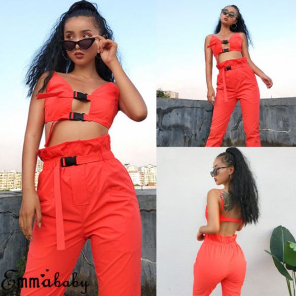 2019 fashion 2pcs women sleeveless button crop high waist long pant sport suits, White
2019 fashion 2pcs women sleeveless button crop high waist long pant sport suits, White