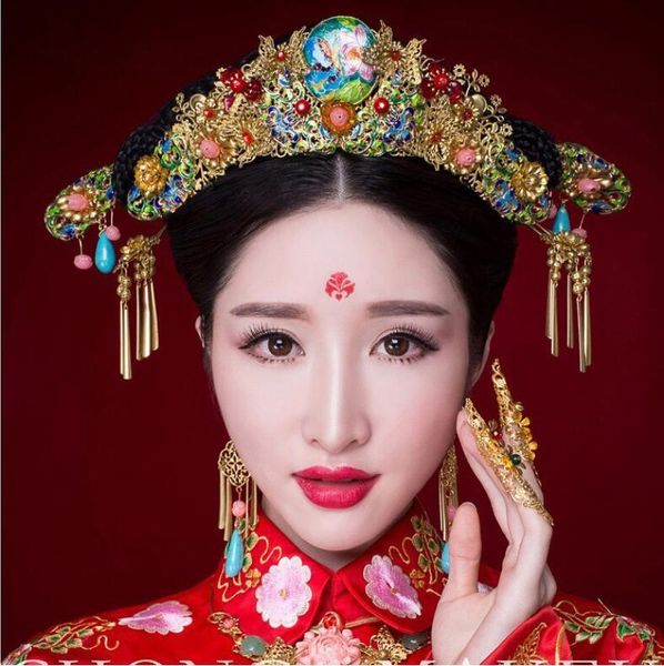 new arrival chinese vintage phoenix coronet tassel hair cheongsam bridal headdress suit wedding hairwear, White;golden
new arrival chinese vintage phoenix coronet tassel hair cheongsam bridal headdress suit wedding hairwear, White;golden