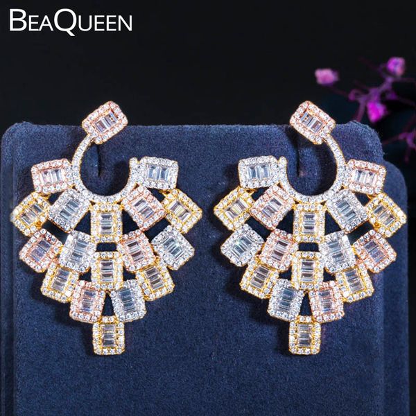 beaqueen geometric 3 tone full micro cubic zirconia african engagement party dress big earring jewelry for women e362, Silver
beaqueen geometric 3 tone full micro cubic zirconia african engagement party dress big earring jewelry for women e362, Silver
