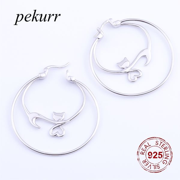 pekurr 100% 925 sterling silver earrings cat hollow heart women big hoop earrings cute girl fashion jewelry cx200611, Golden;silver
pekurr 100% 925 sterling silver earrings cat hollow heart women big hoop earrings cute girl fashion jewelry cx200611, Golden;silver