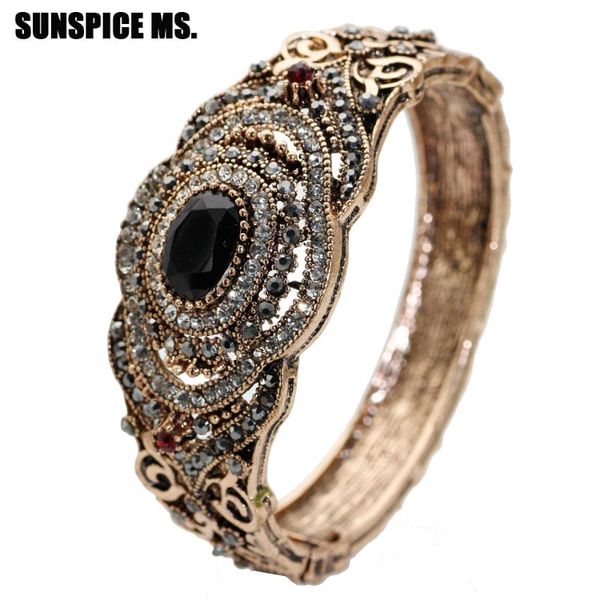 sunspice ms retro vintage bracelet bangle for women turkish ethnic wedding bangle cuff bohemia jewelry antique gold color, Black
sunspice ms retro vintage bracelet bangle for women turkish ethnic wedding bangle cuff bohemia jewelry antique gold color, Black