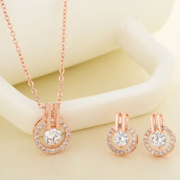 trendy round jewelry set for women lady simple zircon rose white gold color necklace+ earrings fashion jewelry kbs303, Silver
trendy round jewelry set for women lady simple zircon rose white gold color necklace+ earrings fashion jewelry kbs303, Silver