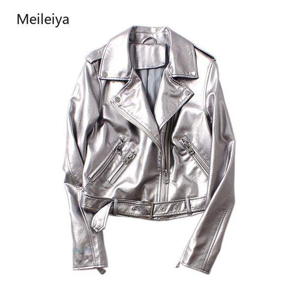 2019 autumn new european station silver female pu wash locomotive leather belt women leather jacket baijinyanse zipper, Black
2019 autumn new european station silver female pu wash locomotive leather belt women leather jacket baijinyanse zipper, Black