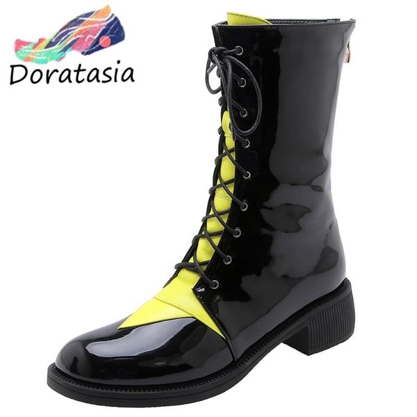 doratasia plus size 33-48 girl cool lace-up mid-calf boots fashion street fresh mixed-color boots women med heel shoes woman, Black
doratasia plus size 33-48 girl cool lace-up mid-calf boots fashion street fresh mixed-color boots women med heel shoes woman, Black
