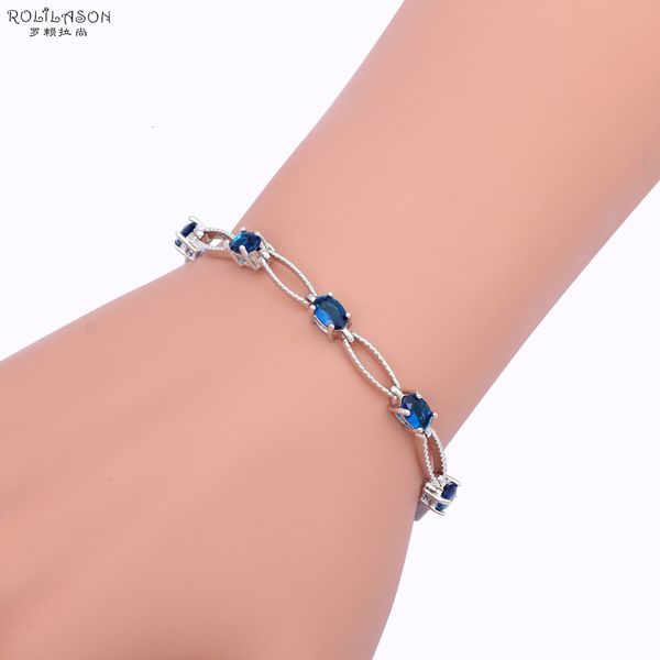 friendship bracelets cubic zircon zirconia silver plated beautiful deep blue crystal fashion jewelry tbs960, Golden;silver