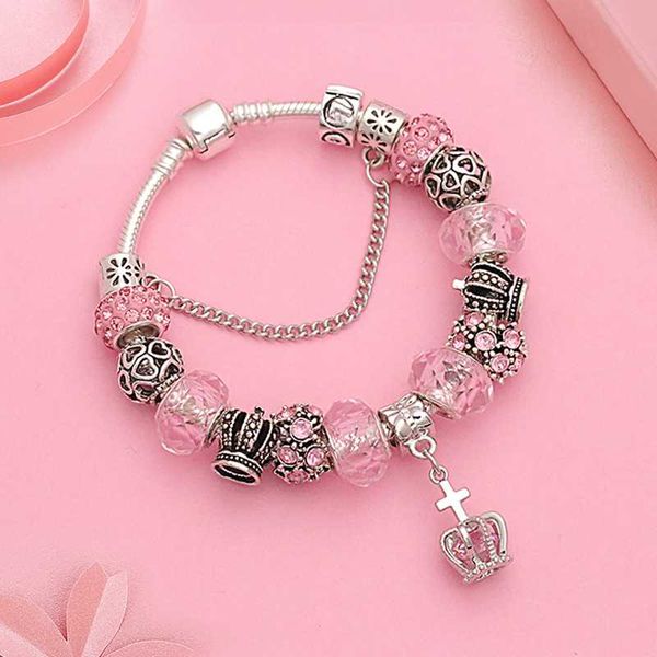 leabyl pink euroean royal crown charm bracelet for women pink crystal snake chain bracelet silver color heart bead gift, Golden;silver
leabyl pink euroean royal crown charm bracelet for women pink crystal snake chain bracelet silver color heart bead gift, Golden;silver