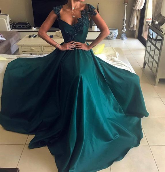 modest dark green evening dress 2019 beaded lace satin a line floor lenght long formal occasion dresses women party gowns, Black;red
modest dark green evening dress 2019 beaded lace satin a line floor lenght long formal occasion dresses women party gowns, Black;red