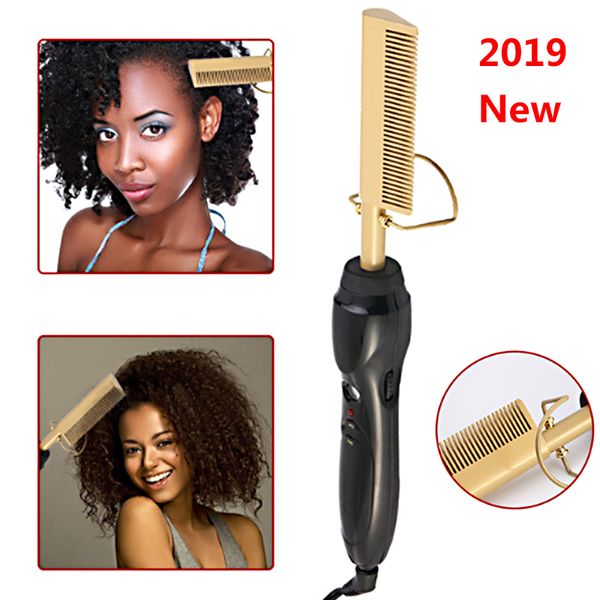 2019 new electric environmentally friendly titanium alloy hair curler comb wet and dry hair use hair curling iron straightener comb brush, Black
2019 new electric environmentally friendly titanium alloy hair curler comb wet and dry hair use hair curling iron straightener comb brush, Black