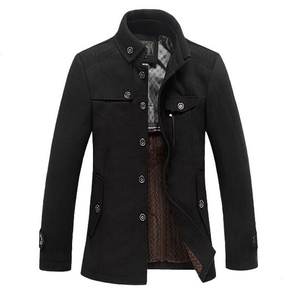 2018 new winter men wool jacket coat fashion turn-down collar jacket slim fit thick overcoat male trench outerwear, Black
2018 new winter men wool jacket coat fashion turn-down collar jacket slim fit thick overcoat male trench outerwear, Black