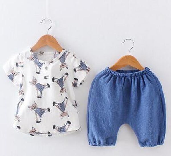 2019 New Summer Style children Cartoon pattern Flax material Short sleeved pants two-piece suit fashion boy Thin section cotton wear
2019 New Summer Style children Cartoon pattern Flax material Short sleeved pants two-piece suit fashion boy Thin section cotton wear