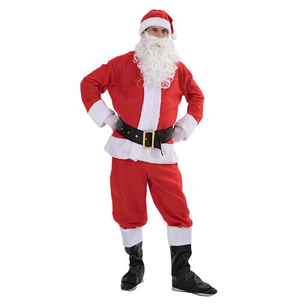 7pcs/set men santa claus cosplay costumes fancy christmas clothes xmas cosplay suit christmas pants belt beard hat, Black
7pcs/set men santa claus cosplay costumes fancy christmas clothes xmas cosplay suit christmas pants belt beard hat, Black