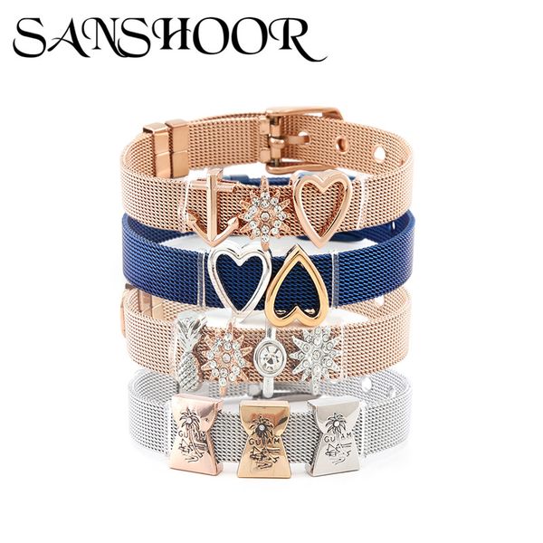 charm bracelets sanshoor jewelry silver stainless steel mesh bracelet for women belt bulk clasp 10mm width with fashion cute charms, Golden;silver
charm bracelets sanshoor jewelry silver stainless steel mesh bracelet for women belt bulk clasp 10mm width with fashion cute charms, Golden;silver