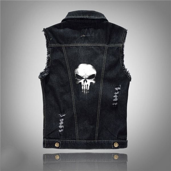 hip hop skull denim vest men sleeveless jean jacket vests punk rock waistcoat black coat, Black;white
hip hop skull denim vest men sleeveless jean jacket vests punk rock waistcoat black coat, Black;white