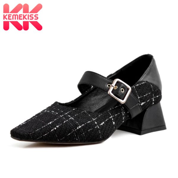 kemekiss real leather women pumps buckle patchwork women shoes thick heel solid color spring new female footwear size 34-43, Black
kemekiss real leather women pumps buckle patchwork women shoes thick heel solid color spring new female footwear size 34-43, Black