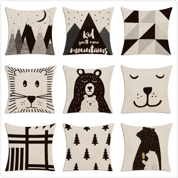 children simple cushion cover hand painted cartoon animals pillow case nordic style forest bear bookcase mountain pillow cover
children simple cushion cover hand painted cartoon animals pillow case nordic style forest bear bookcase mountain pillow cover