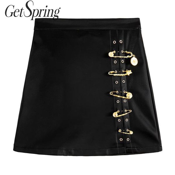 getspring women skirt high waisted pu leather skirts metal pin decoration mini skirt female black skirts autumn winter 2019
getspring women skirt high waisted pu leather skirts metal pin decoration mini skirt female black skirts autumn winter 2019