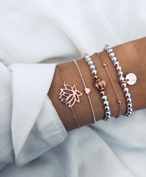 bracelet jewelry fashion bead chain lantern bracelet creative lotus heart bracelet 5 piece set, Black
bracelet jewelry fashion bead chain lantern bracelet creative lotus heart bracelet 5 piece set, Black