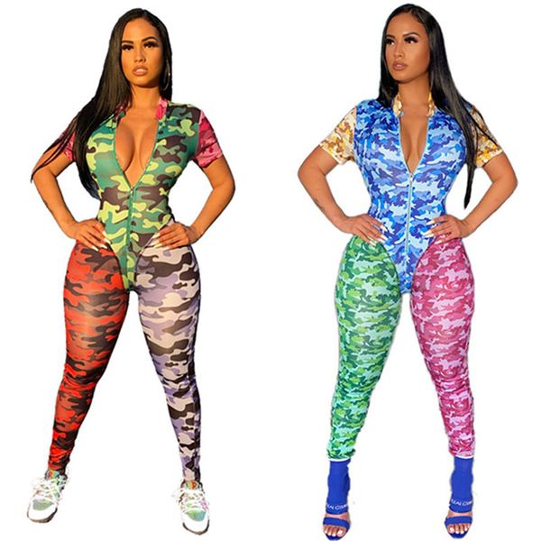 camouflage women jumpsuits short sleeve zipper rompers bodycon one-piece bodysuit camo patchwork jumpsuit summer outfits club romper clothes, Blue
camouflage women jumpsuits short sleeve zipper rompers bodycon one-piece bodysuit camo patchwork jumpsuit summer outfits club romper clothes, Blue