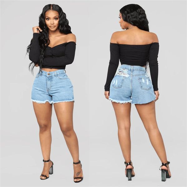 women summer high waist shorts holes jeans fashion skinny light color pants designer ladies clothing, White;black
women summer high waist shorts holes jeans fashion skinny light color pants designer ladies clothing, White;black