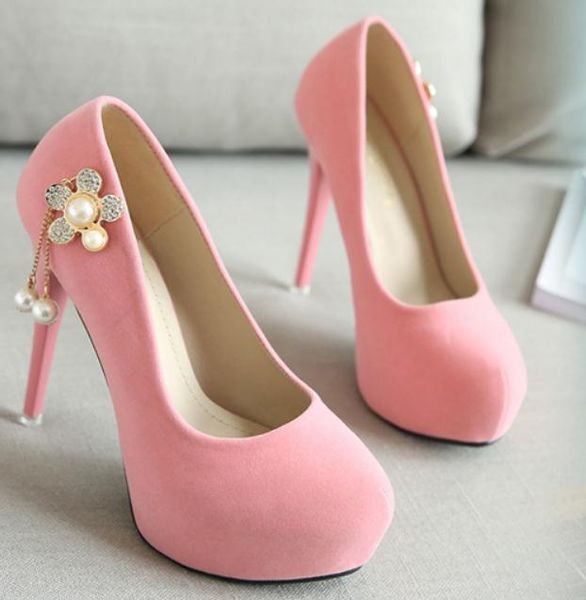 women's shoes in spring and autumn high fine heel round head waterproof table suede @kl652, Black
women's shoes in spring and autumn high fine heel round head waterproof table suede @kl652, Black