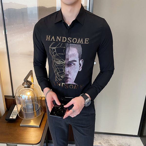 casual shirt men's long sleeve black white shirt 2020 korean dress slim luxury tuxedo fashion nightclub work social, White;black
casual shirt men's long sleeve black white shirt 2020 korean dress slim luxury tuxedo fashion nightclub work social, White;black