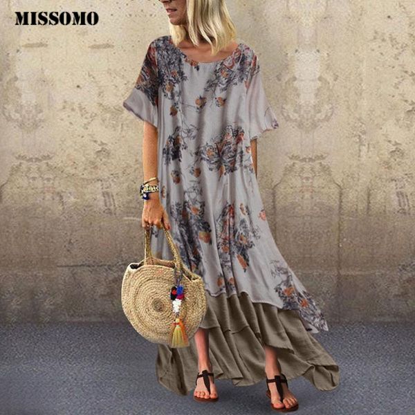 missomo women boho dress vintage print patchwork short sleeve o-neck vintage maxi plus size dress summer dress women clothes 626, Black;gray
missomo women boho dress vintage print patchwork short sleeve o-neck vintage maxi plus size dress summer dress women clothes 626, Black;gray
