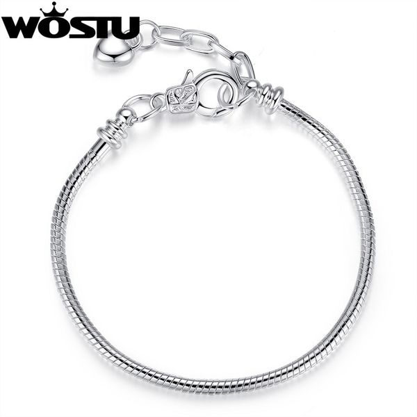 wostu высокого качества змея цепи браслет ювелирные изделия для женщин с сердцем омаров застежка fit бисер браслет xch9002, Silver
wostu высокого качества змея цепи браслет ювелирные изделия для женщин с сердцем омаров застежка fit бисер браслет xch9002, Silver