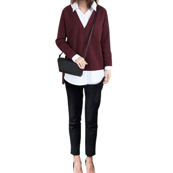 clobee tricot blusas 2020 women fake two-piece shirt turn-down collar sweater slim clothing women sweater plus size 5xl, White;black
clobee tricot blusas 2020 women fake two-piece shirt turn-down collar sweater slim clothing women sweater plus size 5xl, White;black