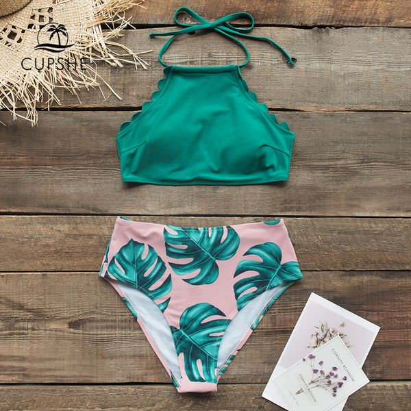 cupshe teal and palm print high-neck halter bikini sets swimsuit two pieces swimwear women 2019 beach bathing suits biquini
cupshe teal and palm print high-neck halter bikini sets swimsuit two pieces swimwear women 2019 beach bathing suits biquini