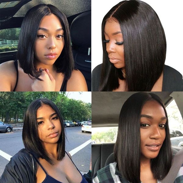 4x4 lace closure front human hair wigs for black women short bob wig natural brazilian straight remy hair colored pre plucked, Black;brown
4x4 lace closure front human hair wigs for black women short bob wig natural brazilian straight remy hair colored pre plucked, Black;brown