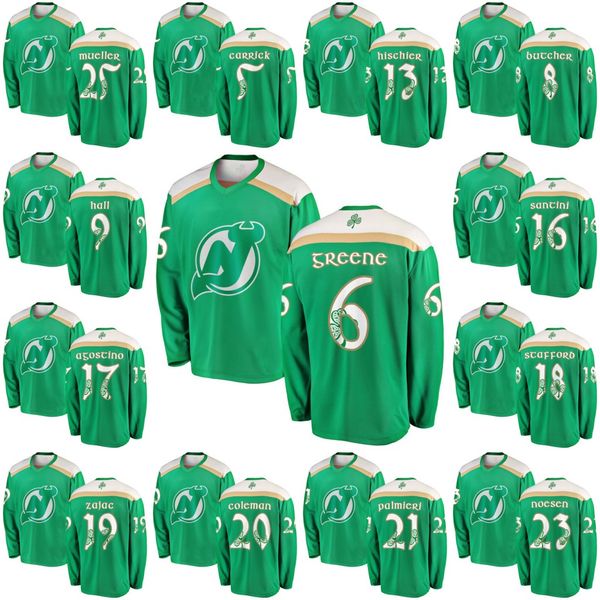 Green 2019 St. Patrick's Day Jersey 9 Taylor Hall 8 Will Butcher 6 Andy Greene 23 Stefan Noesen New Jersey Devils Hokcey Jerseys
Green 2019 St. Patrick's Day Jersey 9 Taylor Hall 8 Will Butcher 6 Andy Greene 23 Stefan Noesen New Jersey Devils Hokcey Jerseys