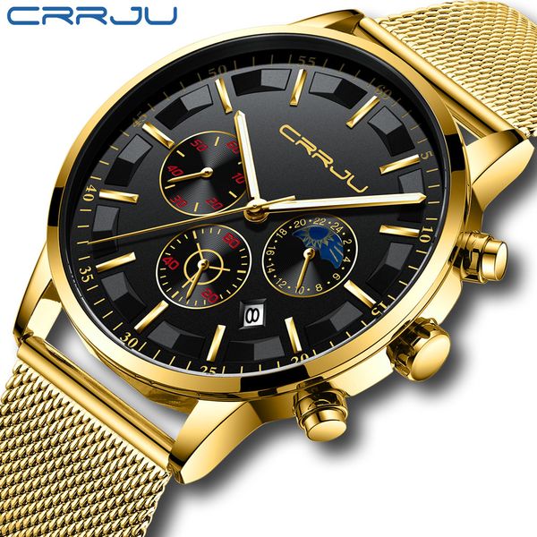 crrju men fashion casual watches men gold quartz clock male waterproof business wrist watch relogio masculino, Slivery;brown
crrju men fashion casual watches men gold quartz clock male waterproof business wrist watch relogio masculino, Slivery;brown