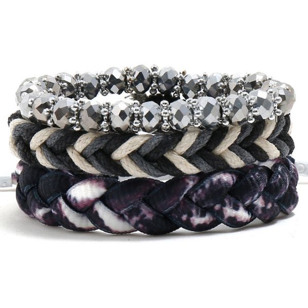 punk rock fashion cuff bracelet set vintage crystal beads charm hippie wrap bangle briaded leather wristband casual jewelry gift, Golden;silver
punk rock fashion cuff bracelet set vintage crystal beads charm hippie wrap bangle briaded leather wristband casual jewelry gift, Golden;silver