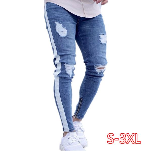 skinny jeans men ripped hole stretch denim trousers male autumn straight streetwear pencil hip hop jeans plus size, Blue
skinny jeans men ripped hole stretch denim trousers male autumn straight streetwear pencil hip hop jeans plus size, Blue