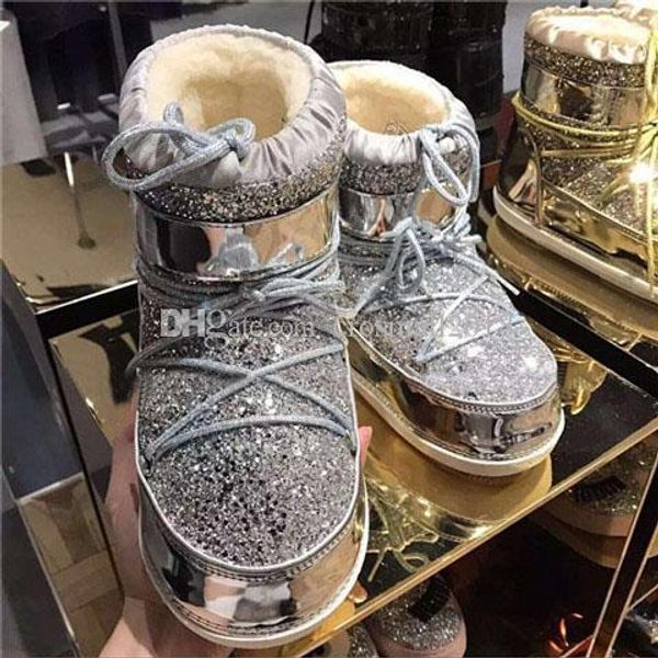 charm2019 winter snow boots shoes high pop warm booties, Black