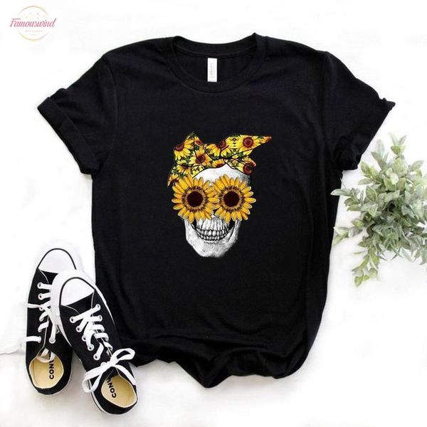 bandana skull sunflower print women tshirt cotton casual funny t shirt gift for lady yong girl 6 color pm 110, White
bandana skull sunflower print women tshirt cotton casual funny t shirt gift for lady yong girl 6 color pm 110, White