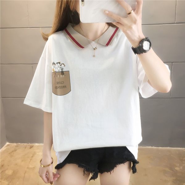 2020 cotton summer polo collar short-sleeved t-shirt women's cartoon printing 2020 cotton summer polo collar short-sleeved t-shirt wome, White
2020 cotton summer polo collar short-sleeved t-shirt women's cartoon printing 2020 cotton summer polo collar short-sleeved t-shirt wome, White